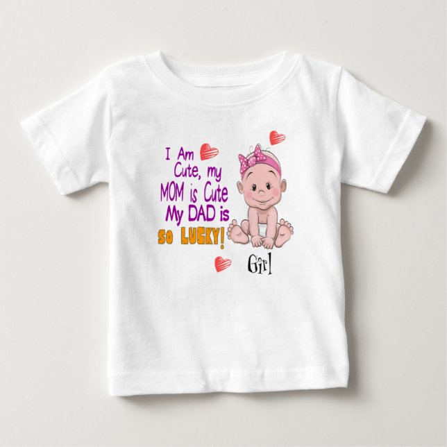 CAMISETA DE BEBÉ NIÑA DE BEBÉ CUTIBLE Y SONRIENTE (Anverso)