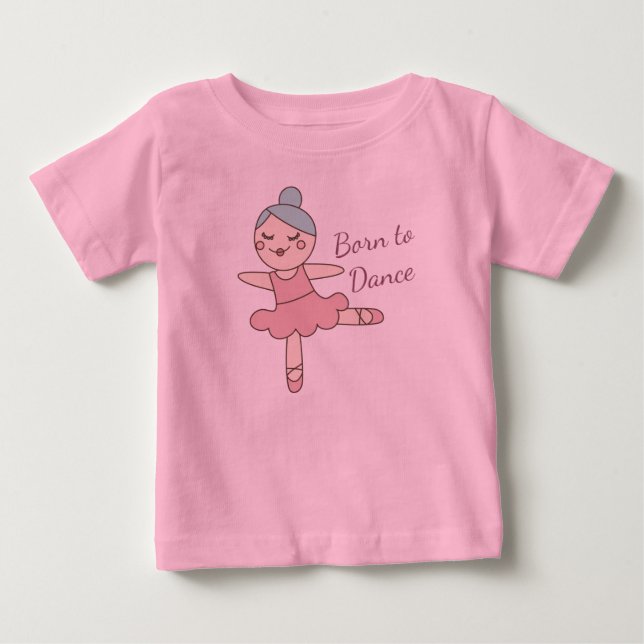 Camiseta De Bebé Niña de dibujos animados lindos de ballet (Anverso)