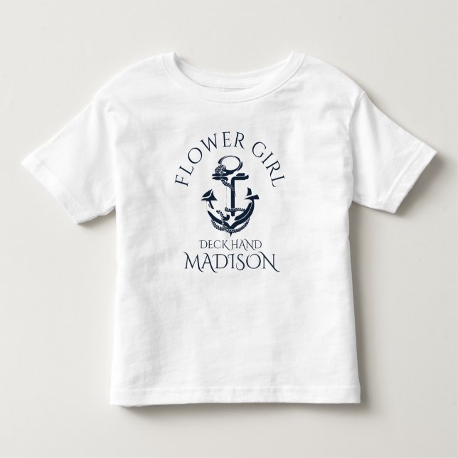 Camiseta De Bebé Niña de Flor de la Tripulación Náutica (Anverso)