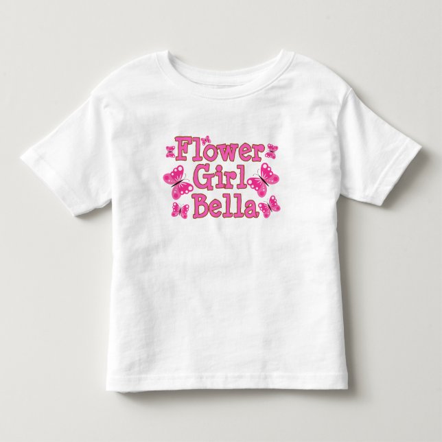 Camiseta De Bebé Niña de flor de mariposa rosa (Anverso)