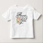 Camiseta De Bebé Niña de flores Toddler Tee | Bridesmaid<br><div class="desc">Esta camiseta chica floral tiene hermosas flores de color acuático y un guion giratorio.</div>
