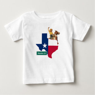 Camiseta De Bebé Niña De La Bandera De La Forma De Texas Y Rótulo D