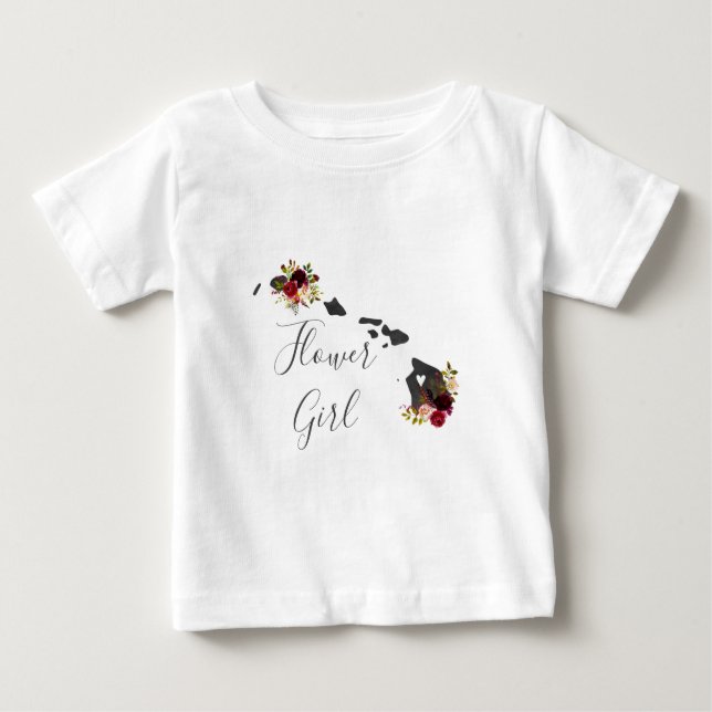 Camiseta De Bebé Niña de la flor de la boda estatal de destino en H (Anverso)