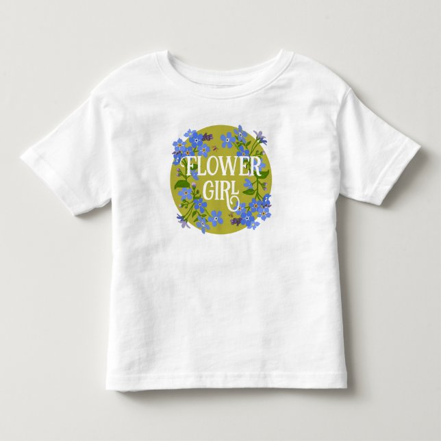 Camiseta De Bebé Niña de las flores Bautizo floral Nomeolvides  (Anverso)