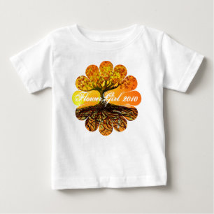 Camiseta De Bebé Niña de las flores de raíces de amor personalizada