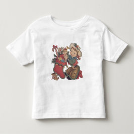 Camiseta De Bebé Niña de vaca occidental vieja y Navidades descansa