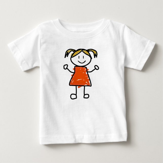 Camiseta de bebé niña dibujada a mano  (Anverso)
