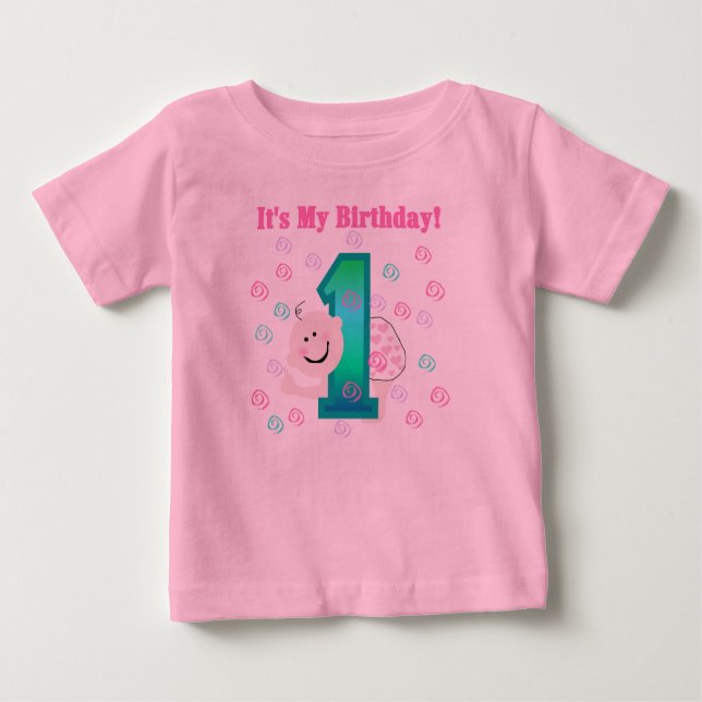 Camiseta De Bebé Niña es mi primer cumpleaños (Anverso)