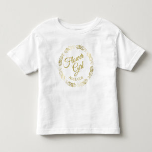 Camiseta De Bebé Niña flor Lacy Gold Boda filigrana