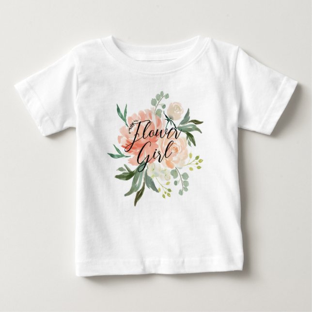 Camiseta De Bebé Niña floral de Rubor (Anverso)