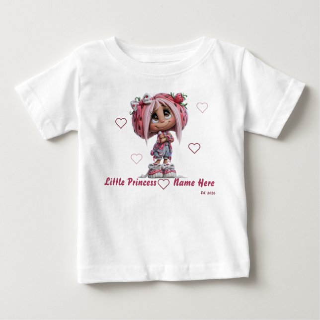 Camiseta De Bebé Niña Fresa Adorable (Anverso)