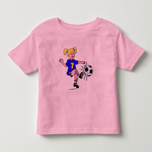 Camiseta De Bebé Niña jugando al fútbol (Anverso)