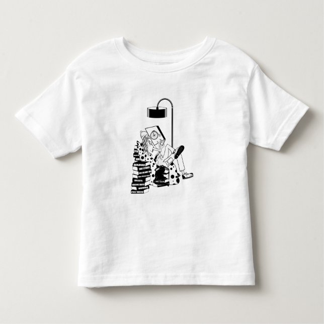 Camiseta De Bebé Niña leyendo libros (Anverso)
