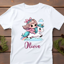 Niña linda con unicornio