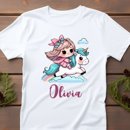 Camiseta De Bebé Niña linda con unicornio