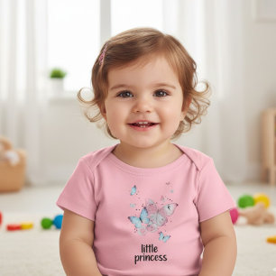 Camiseta De Bebé Niña Mariposa Princesita Linda