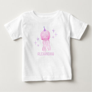 Camiseta De Bebé Niña Medusa Rosa Cumpleaños 1 Bajo El Mar