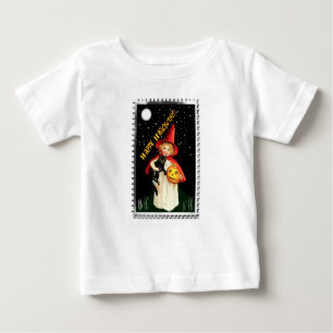 Camiseta De Bebé Niña nostálgica, linterna Jack-o’ y C negro