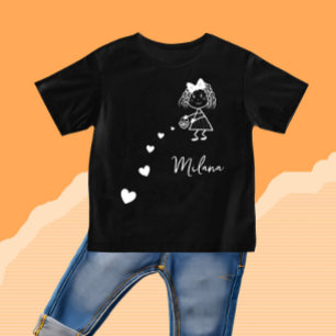 Camiseta De Bebé Niña pequeña con corazones