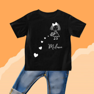 Camiseta De Bebé Niña pequeña con corazones