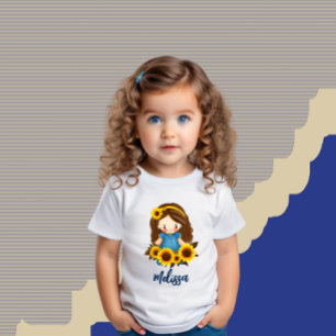 Camiseta De Bebé Niña pequeña con girasoles