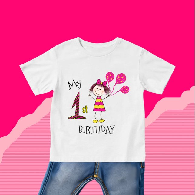 Camiseta De Bebé Niña pequeña con globos (Subido por el creador)