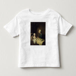 Camiseta De Bebé Niña pequeña dice sus oraciones en cama