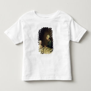 Camiseta De Bebé Niña pequeña dice sus oraciones en cama