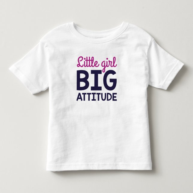 Camiseta De Bebé Niña Pequeña Gran Actitud (Anverso)