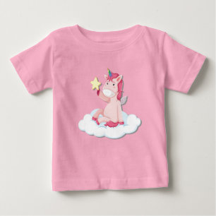 Camiseta De Bebé Niña pequeña Unicorn Rosa