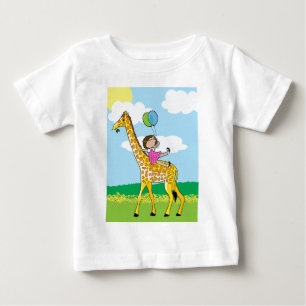 Camiseta De Bebé Niña pequeña y jirafa