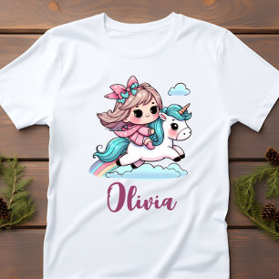 Camiseta De Bebé Niña Pequeña y Linda en Unicornio