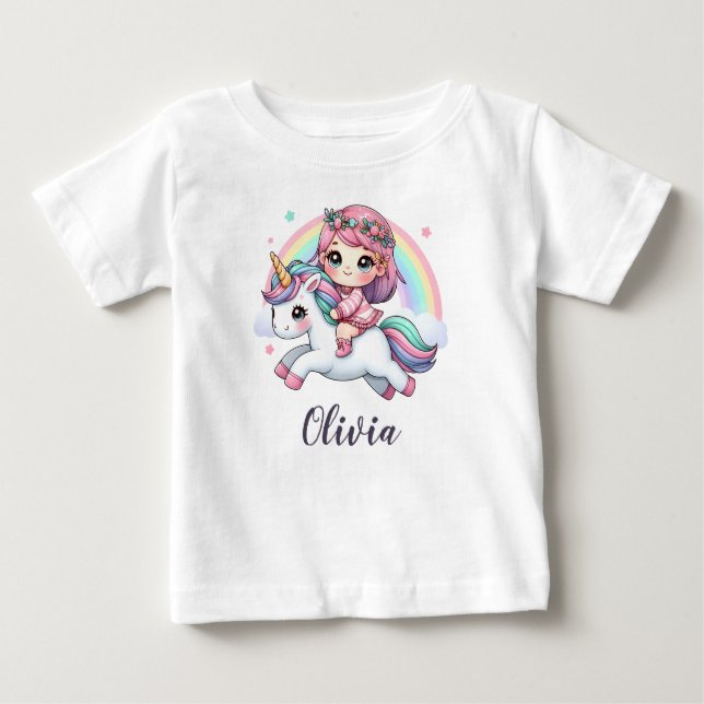 Camiseta De Bebé Niña preciosa de unicornio (Anverso)