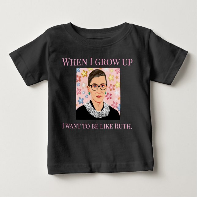 Camiseta De Bebé Niña Que Quiero Ser Como Ruth Bader Ginsberg (Anverso)