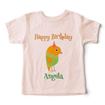 Camiseta de bebé niña regalo de cumpleaños pájaro 