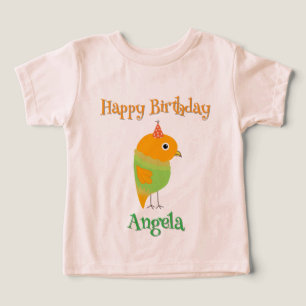 Camiseta de bebé niña regalo de cumpleaños pájaro 