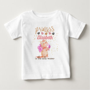 Camiseta De Bebé Niña Regalos 1 Cumpleaños Ducha Princesa Gatos