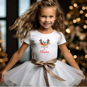 Camiseta De Bebé Niña Reno de Navidad Adorable