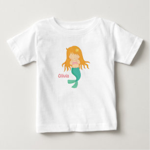 Camiseta De Bebé Niña Sirena Linda Para Bebés Niñas