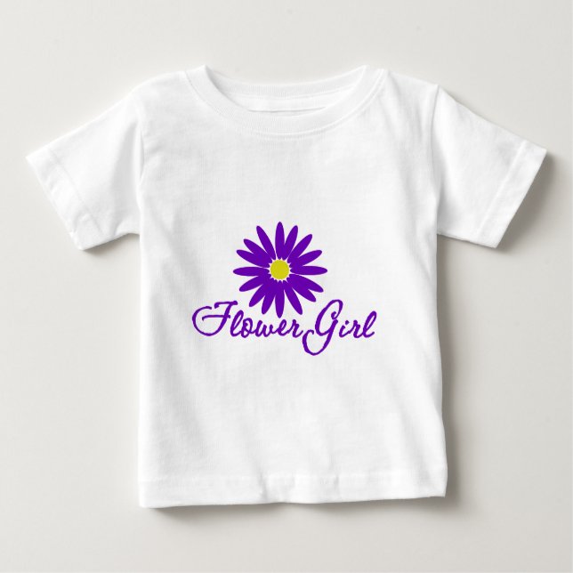 Camiseta De Bebé Niña violeta de margarita (Anverso)