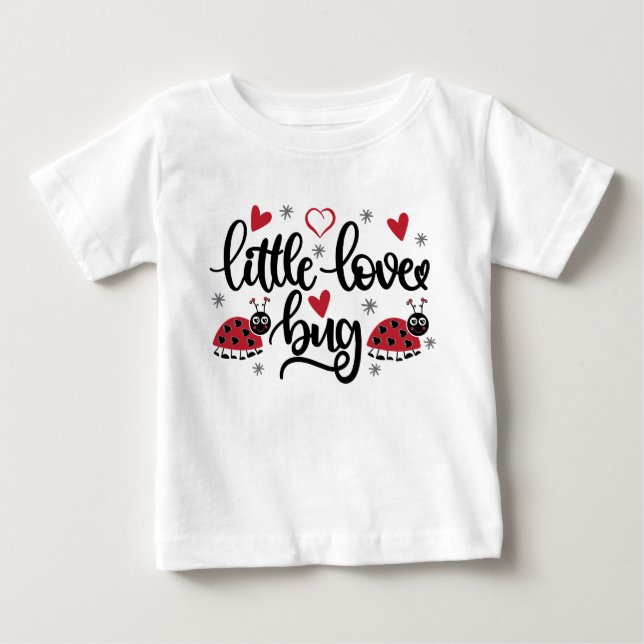 Camiseta de bebé niñas arte de palabras pequeño in (Anverso)