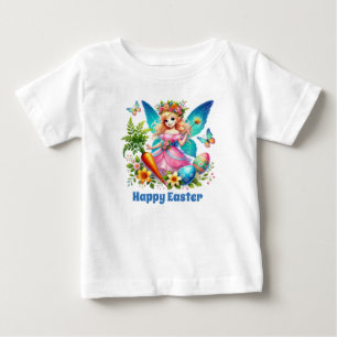 Camiseta De Bebé Niñas bebé lindas hada Feliz Pascua