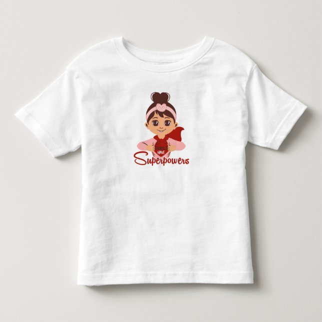 Camiseta De Bebé Niñas con Superpoderes Capa de Superhéroe para Niñ (Anverso)