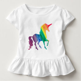 Camiseta De Bebé Niñas Cool Unicornio Arcoiris Acuarela Kids