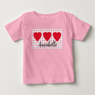 Camiseta De Bebé Niñas de San Valentín trío cardíaco con leche rosa
