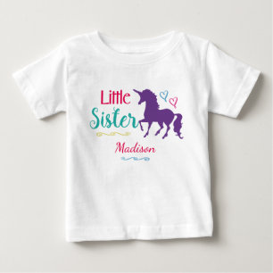 Camiseta De Bebé Niñas hermanita Unicornio hermanas coloridas de Bo