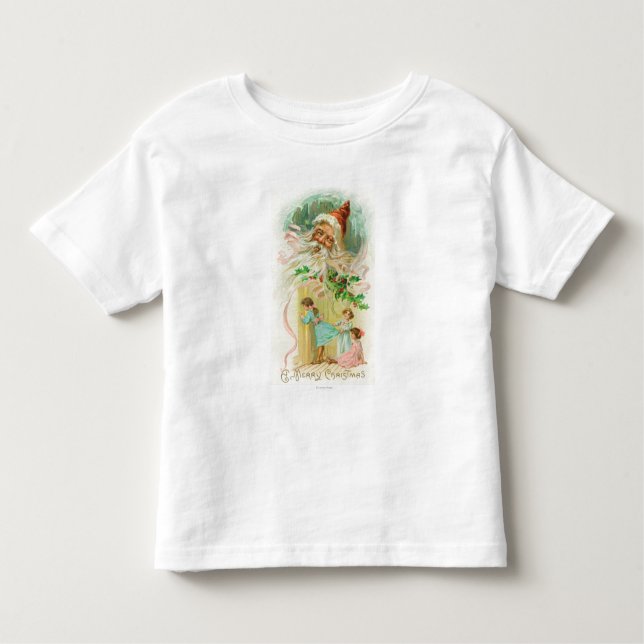 Camiseta De Bebé Niñas pequeñas espiando a través de la puerta del  (Anverso)
