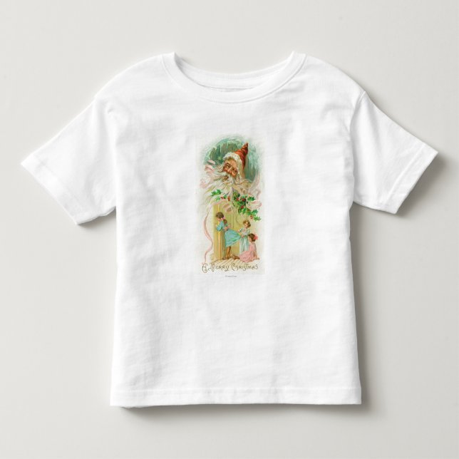 Camiseta De Bebé Niñas pequeñas espiando a través de la puerta del  (Anverso)