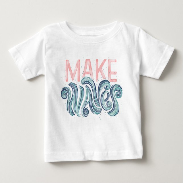 Camiseta De Bebé Niñas pequeñas hacen olas (Anverso)