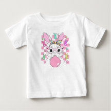 Niñas Retro Cuadrillé Rosa Conejo de Pascua